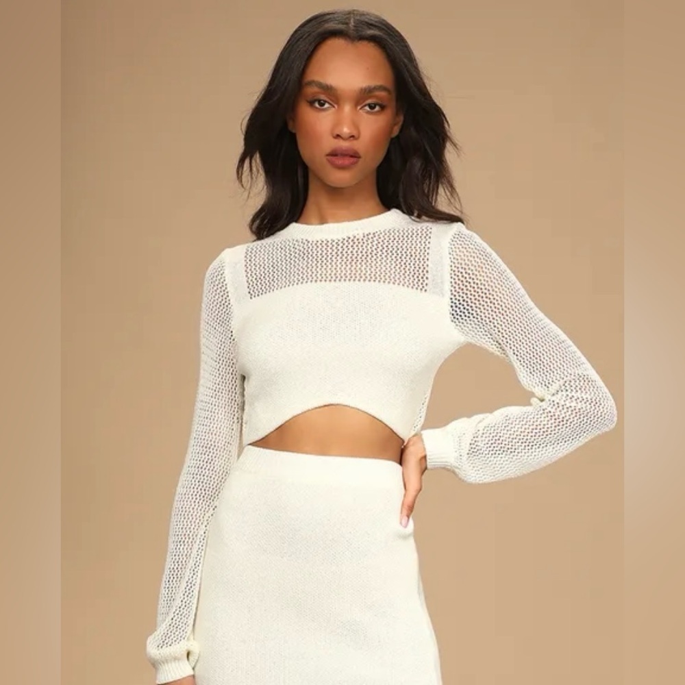 Lulus White Crochet crop top